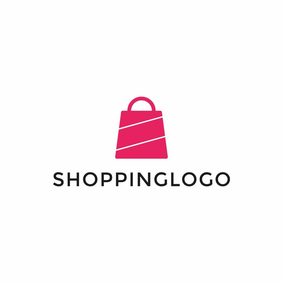 Simple Shopping Bag, Online Shop, Sale Logo Design Template vector