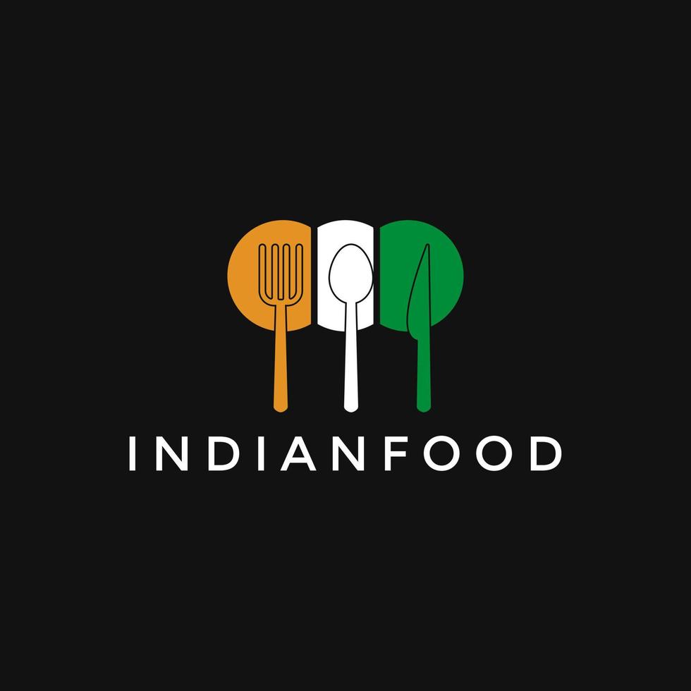 Indian food logo icon template.Spoon,knife and fork icon vector illustration