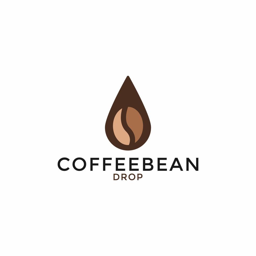 coffee bean drop logo vector icon illustration