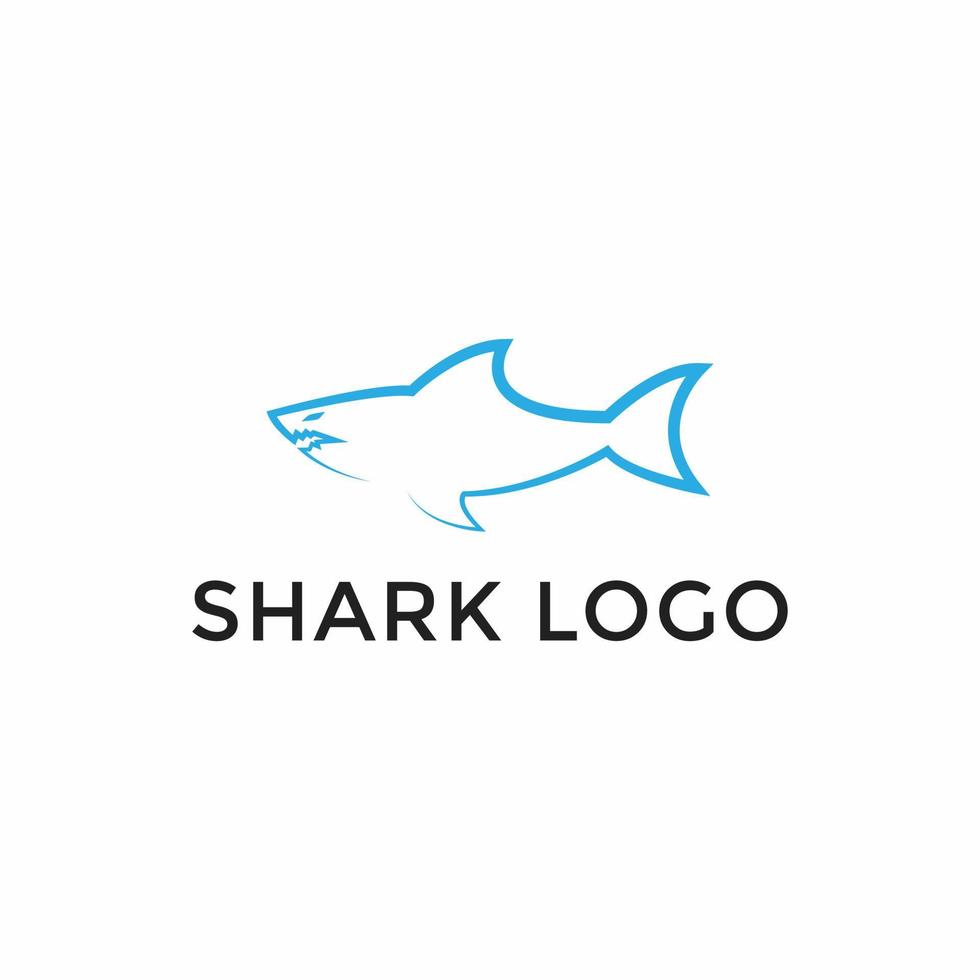 Simple sharks vector logo design template