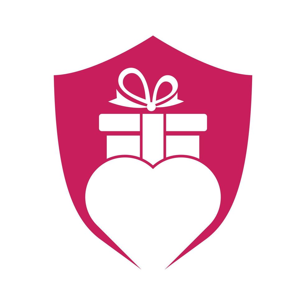 Love Gift Logo Vector Symbol Icon Design. Heart gift logo vector icon.