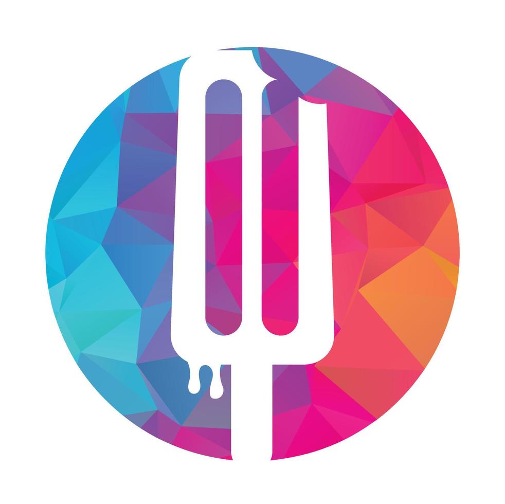 Ice cream stick logo template. Ice Cream Stick Vector Icon Illustration. Sweet Food Icon Concept.