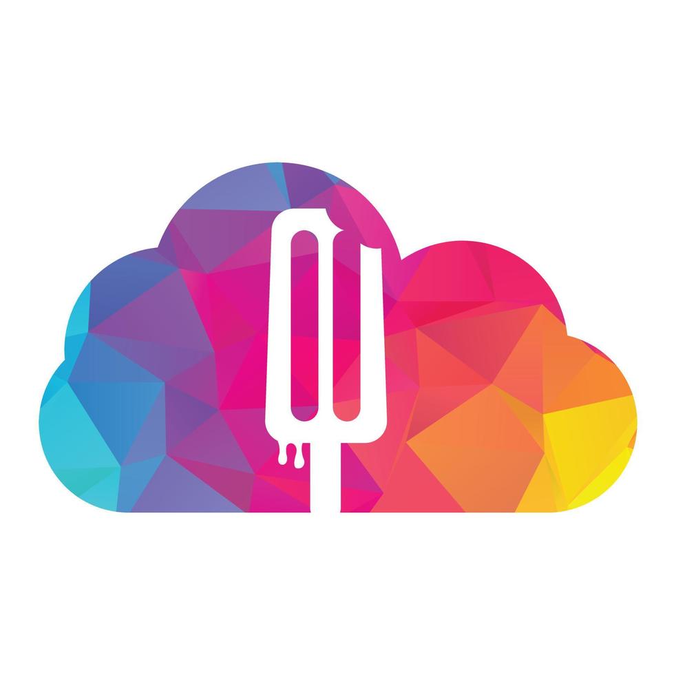 Ice cream stick logo template. Ice Cream Stick Vector Icon Illustration.