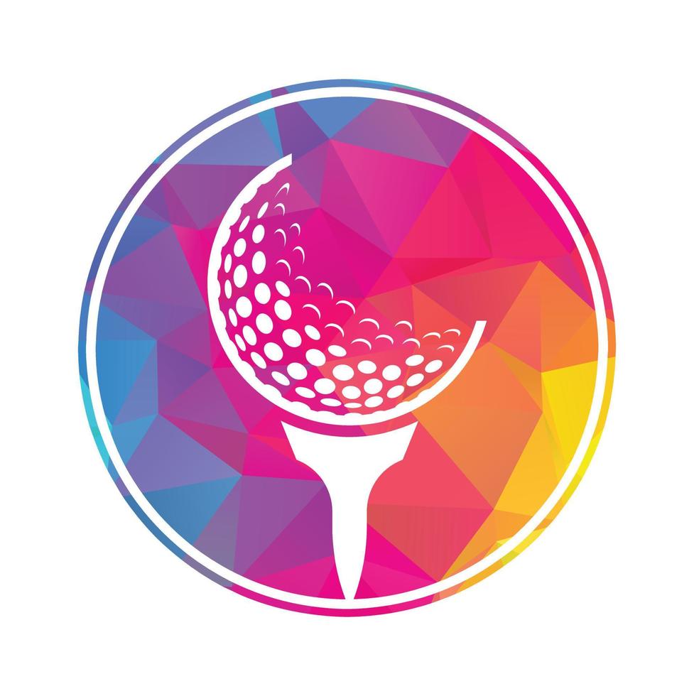 Golf Logo Design Template Vector. Golf ball on tee logo design icon. vector