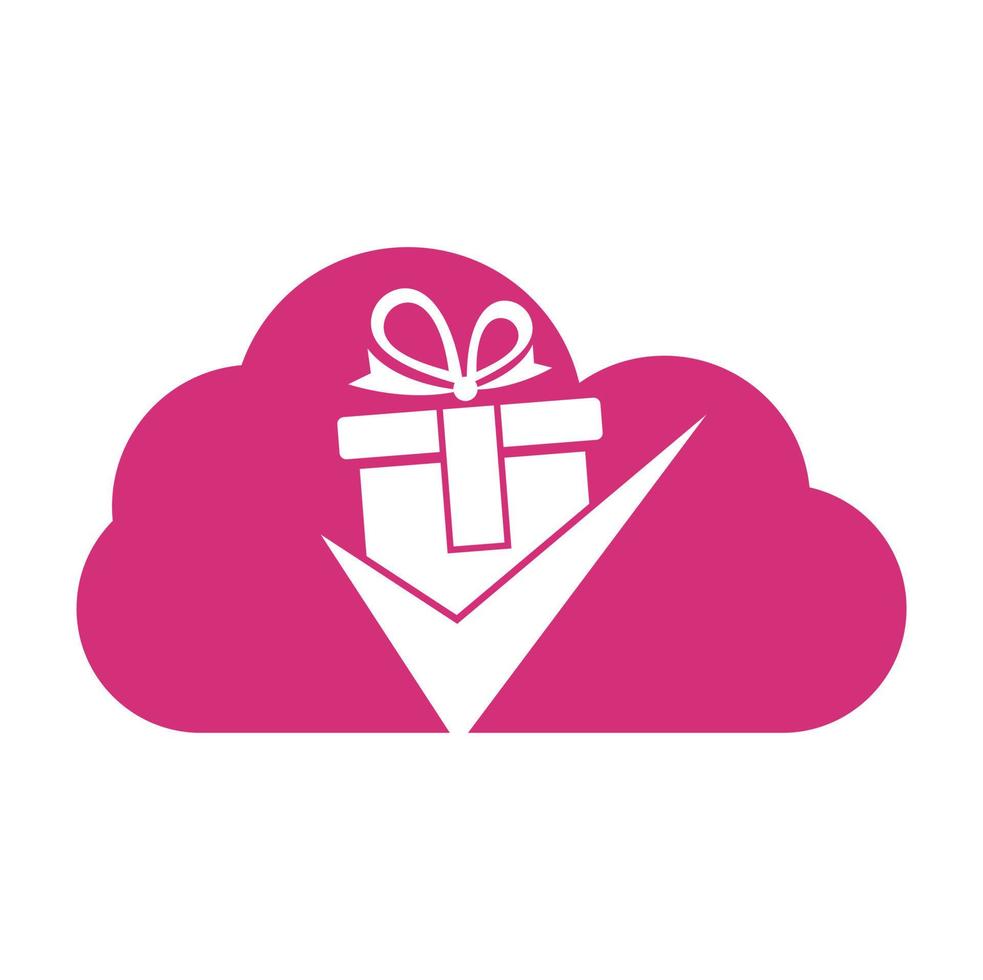 Check Gift Logo Icon Design. Check gift box logo design icon template vector. vector