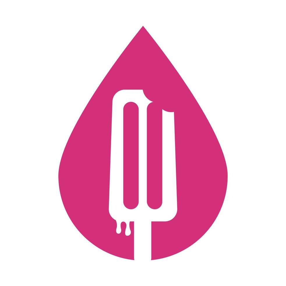 Ice cream stick logo template. Ice Cream Stick Vector Icon Illustration.