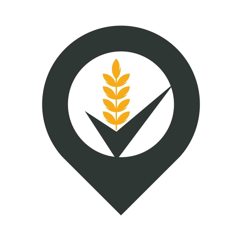 Wheat Grain Check Logo. Grain Wheat Logo Concept sign icon symbol Design. vector