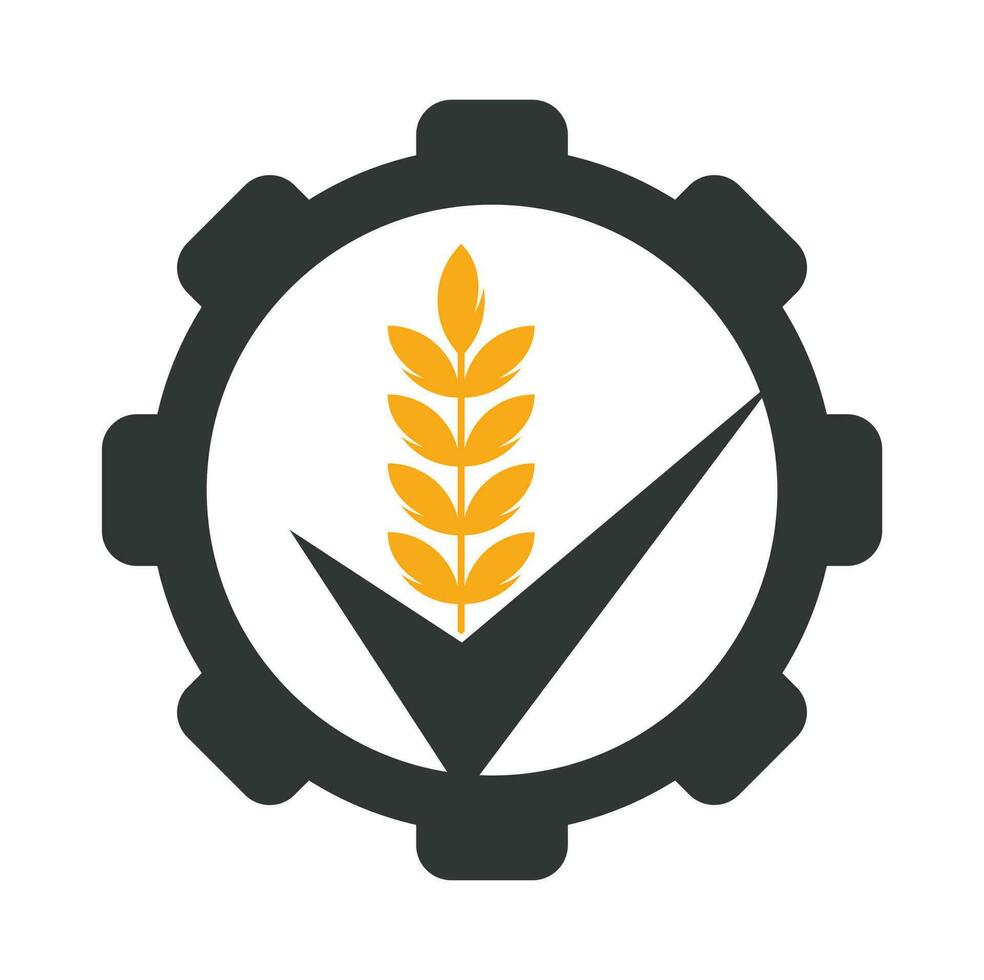 Wheat Grain Check Logo. Grain Wheat Logo Concept sign icon symbol Design. vector