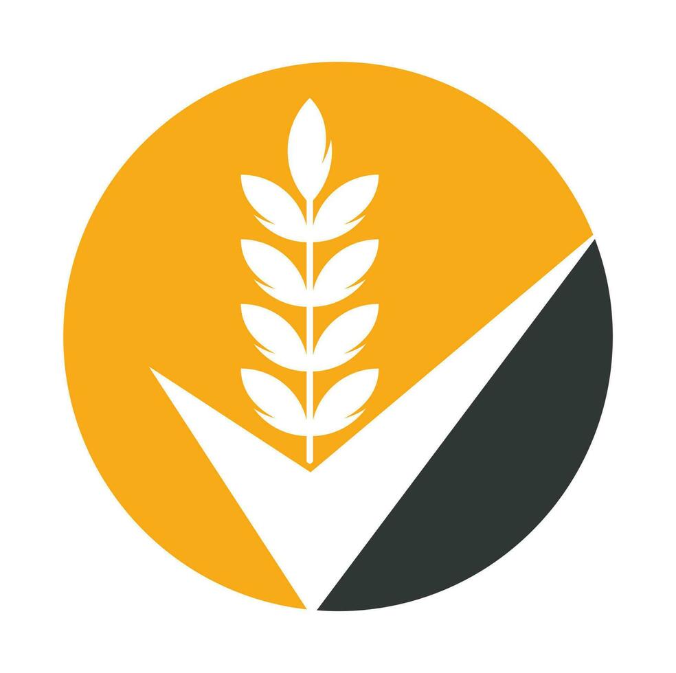 Wheat Grain Check Logo. Grain Wheat Logo Concept sign icon symbol Design. vector