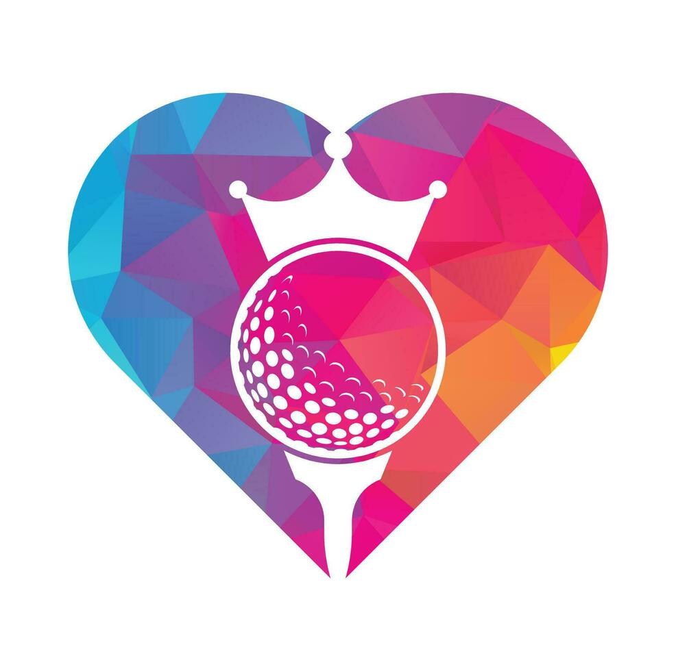 King golf vector logo design. Golf ball with crown vector icon.