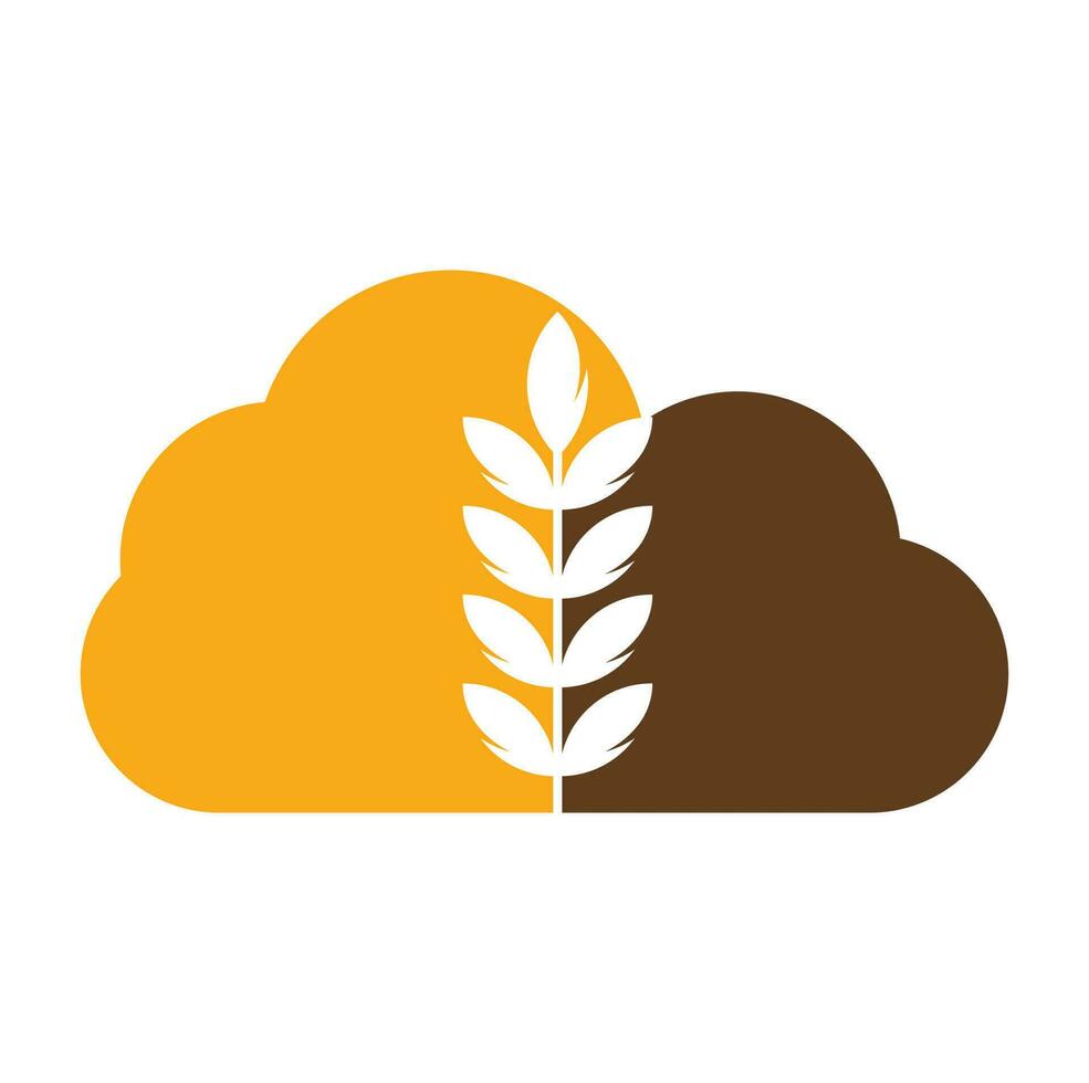 wheat grain cloud shape vector logo design.