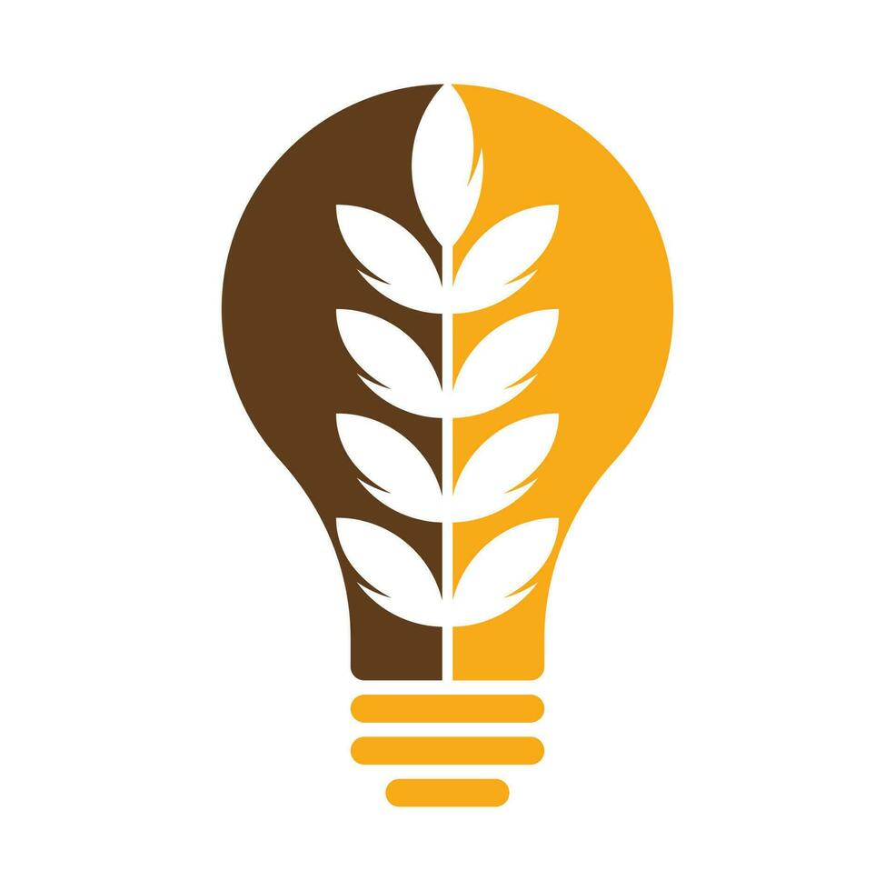 wheat grain bulb shape vector logo design.