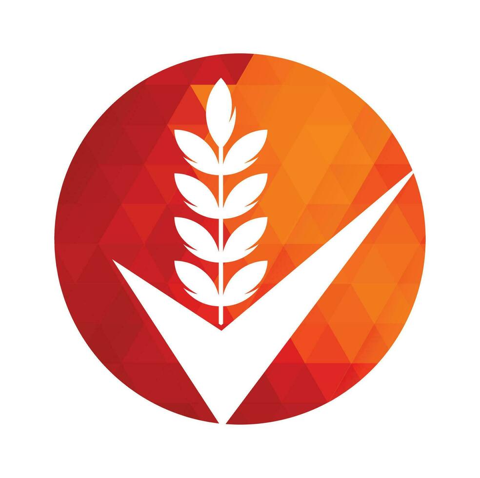 Wheat Grain Check Logo. Grain Wheat Logo Concept sign icon symbol Design. vector