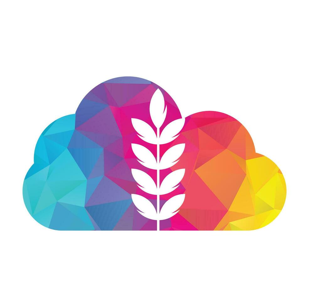 wheat grain cloud shape vector logo design.