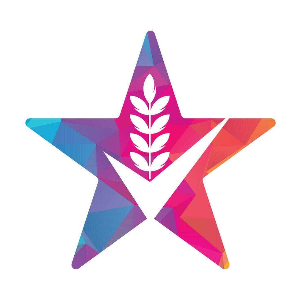 Wheat Grain Check Logo. Grain Wheat Logo Concept sign icon symbol Design. vector