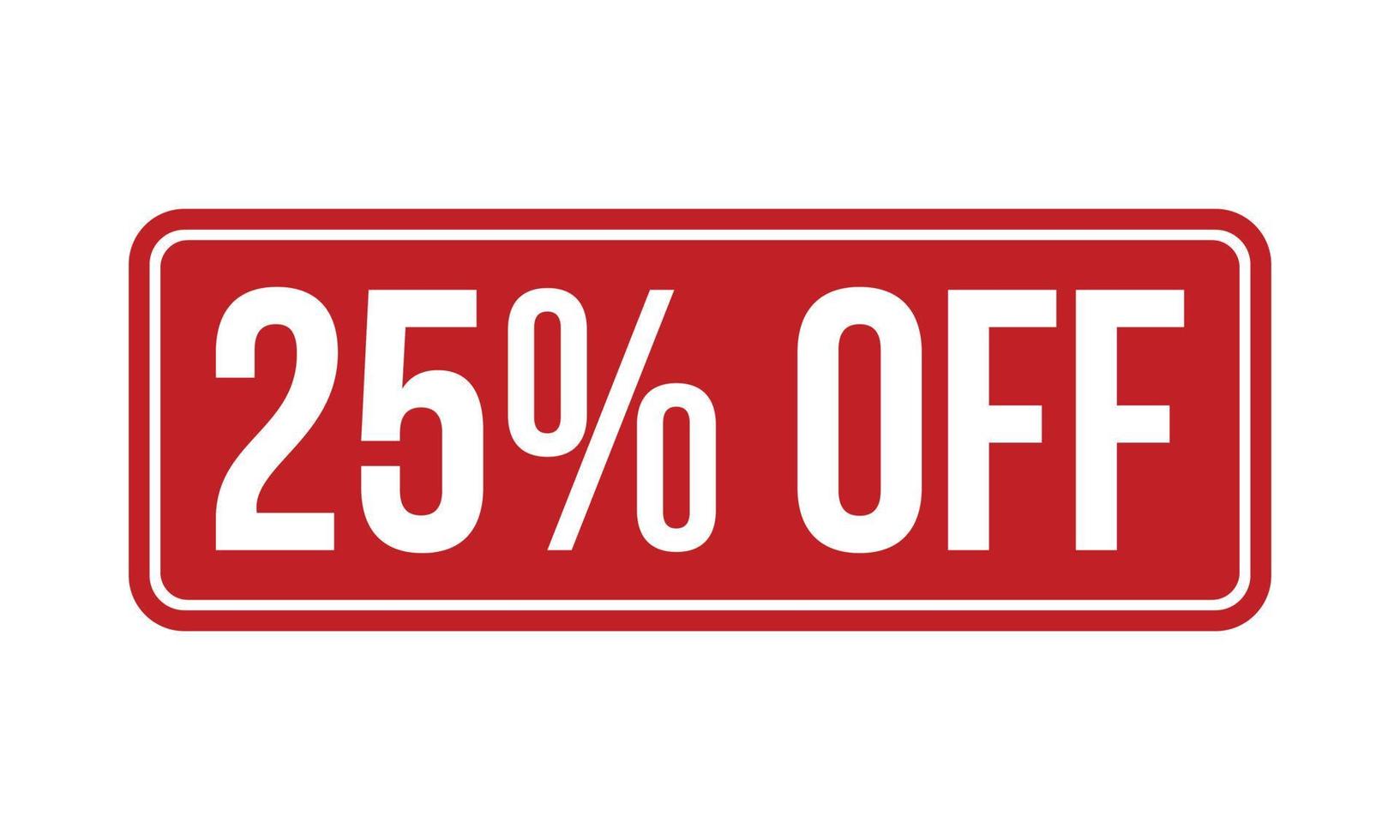 25 Percent Off Rubber Stamp. Red 25 Percent Off Rubber Grunge Stamp Seal Vector Illustration