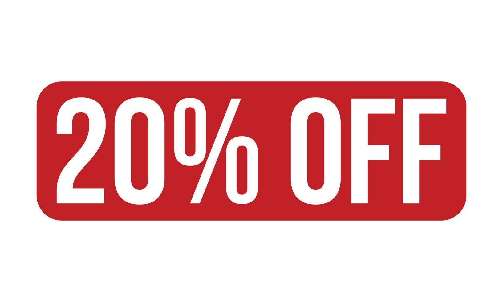 20 Percent Off Rubber Stamp. Red 20 Percent Off Rubber Grunge Stamp Seal Vector Illustration