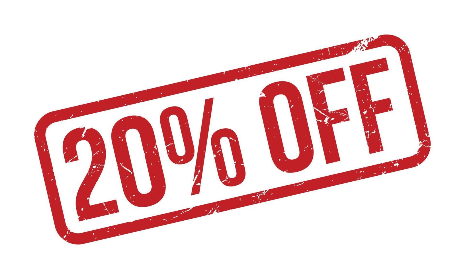 20 Percent Off Rubber Stamp. Red 20 Percent Off Rubber Grunge Stamp Seal Vector Illustration