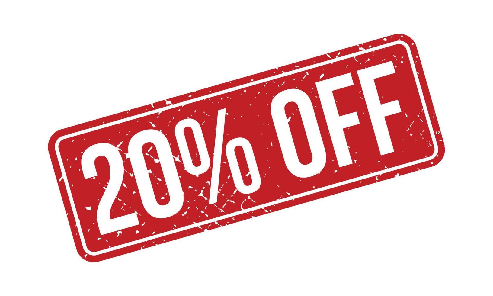 20 Percent Off Rubber Stamp. Red 20 Percent Off Rubber Grunge Stamp Seal Vector Illustration
