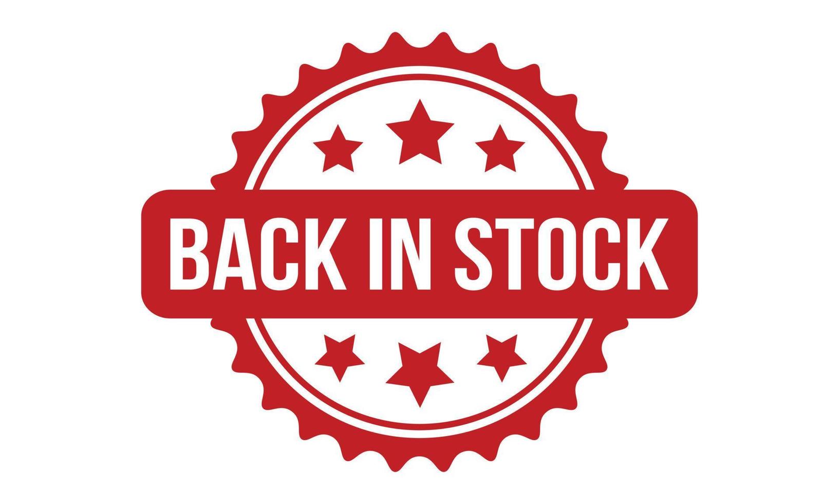 Back in stock Rubber Stamp. Red Back in stock Rubber Grunge Stamp Seal Vector Illustration