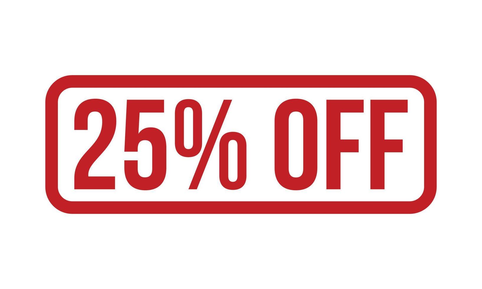 25 Percent Off Rubber Stamp. Red 25 Percent Off Rubber Grunge Stamp Seal Vector Illustration