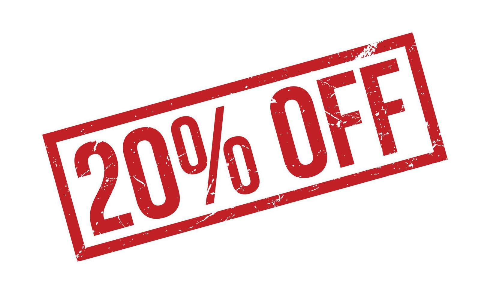 20 Percent Off Rubber Stamp. Red 20 Percent Off Rubber Grunge Stamp Seal Vector Illustration