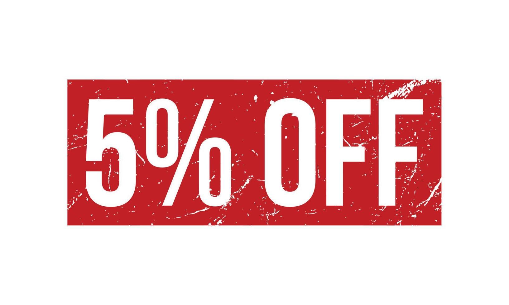 5 Percent Off Rubber Grunge Stamp Seal Vector Illustration