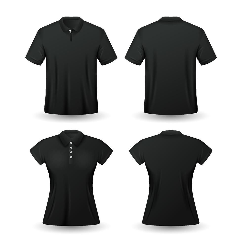 t camisa 3d polo negro modelo burlarse de arriba vector