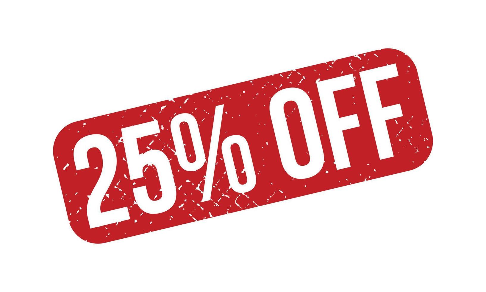 25 Percent Off Rubber Stamp. Red 25 Percent Off Rubber Grunge Stamp Seal Vector Illustration