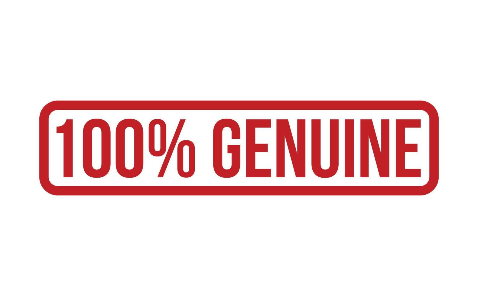 100 Percent Rubber Stamp. Red 100 Percent Genuine Rubber Grunge Stamp Seal Vector Illustration