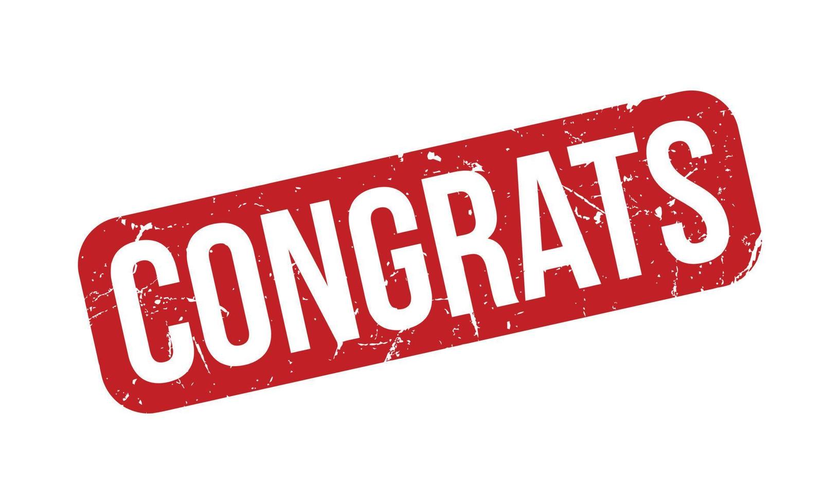 Congrats Rubber Stamp. Red Congrats Rubber Grunge Stamp Seal Vector Illustration