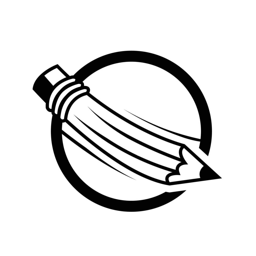 Abstract pencil logo design. Vector pencil icon on white background