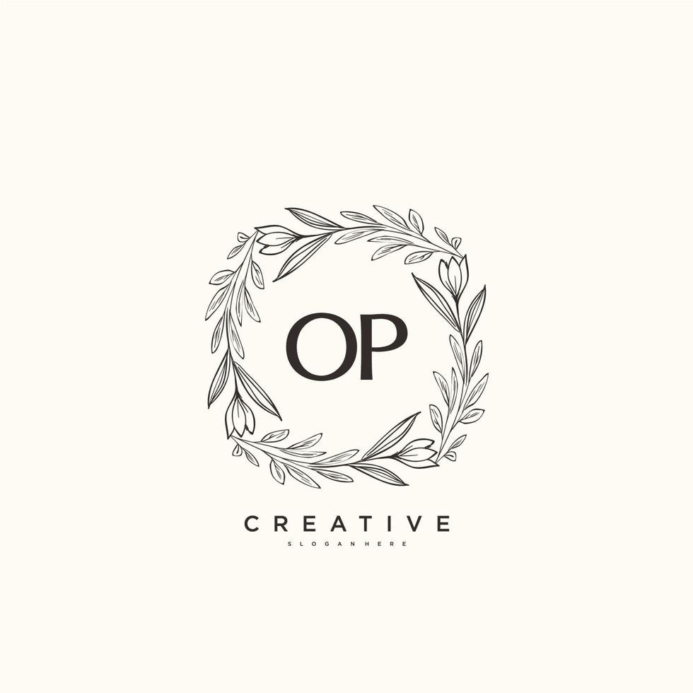 OP Beauty vector initial logo art, handwriting logo of initial signature, wedding, fashion, jewerly, boutique, floral and botanical with creative template for any company or business.