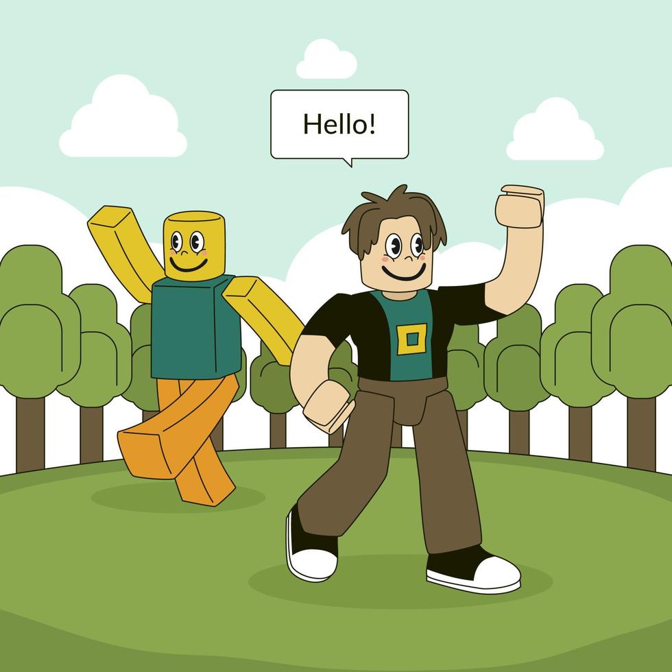 Roblox Noob Character Greeting Card