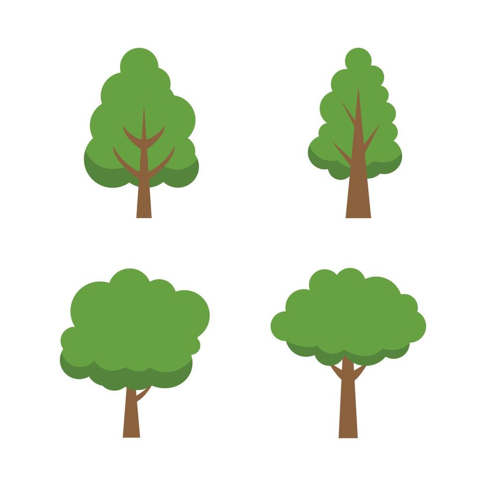Free vector set of trees in flat style nature trees.