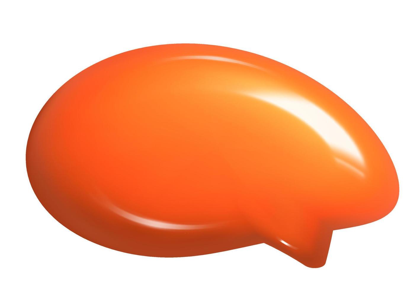 3d illustration of round orange realistic speech bubble icon chat. Mesh vector talking cloud. Glossy chat high quality. Shiny cloud foam speak text, chatting box, message box dialogue social media