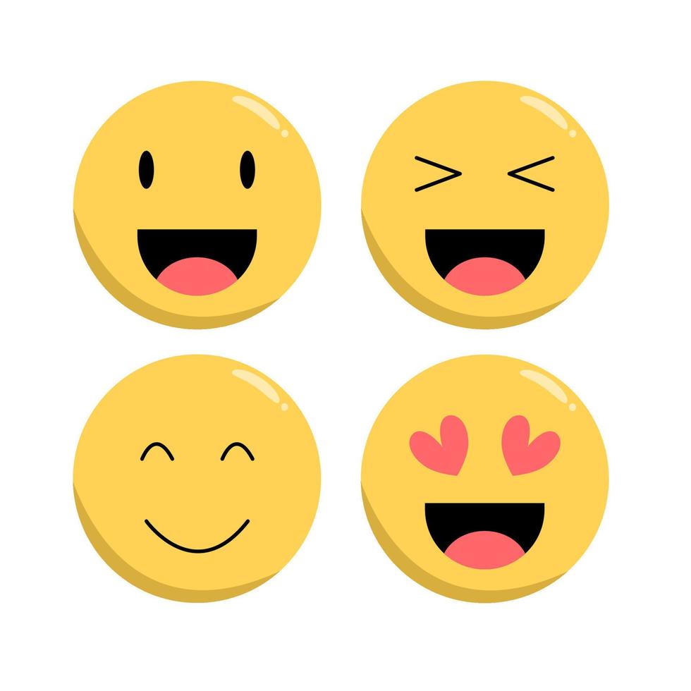 Set Of Emoji Flat Icon vector