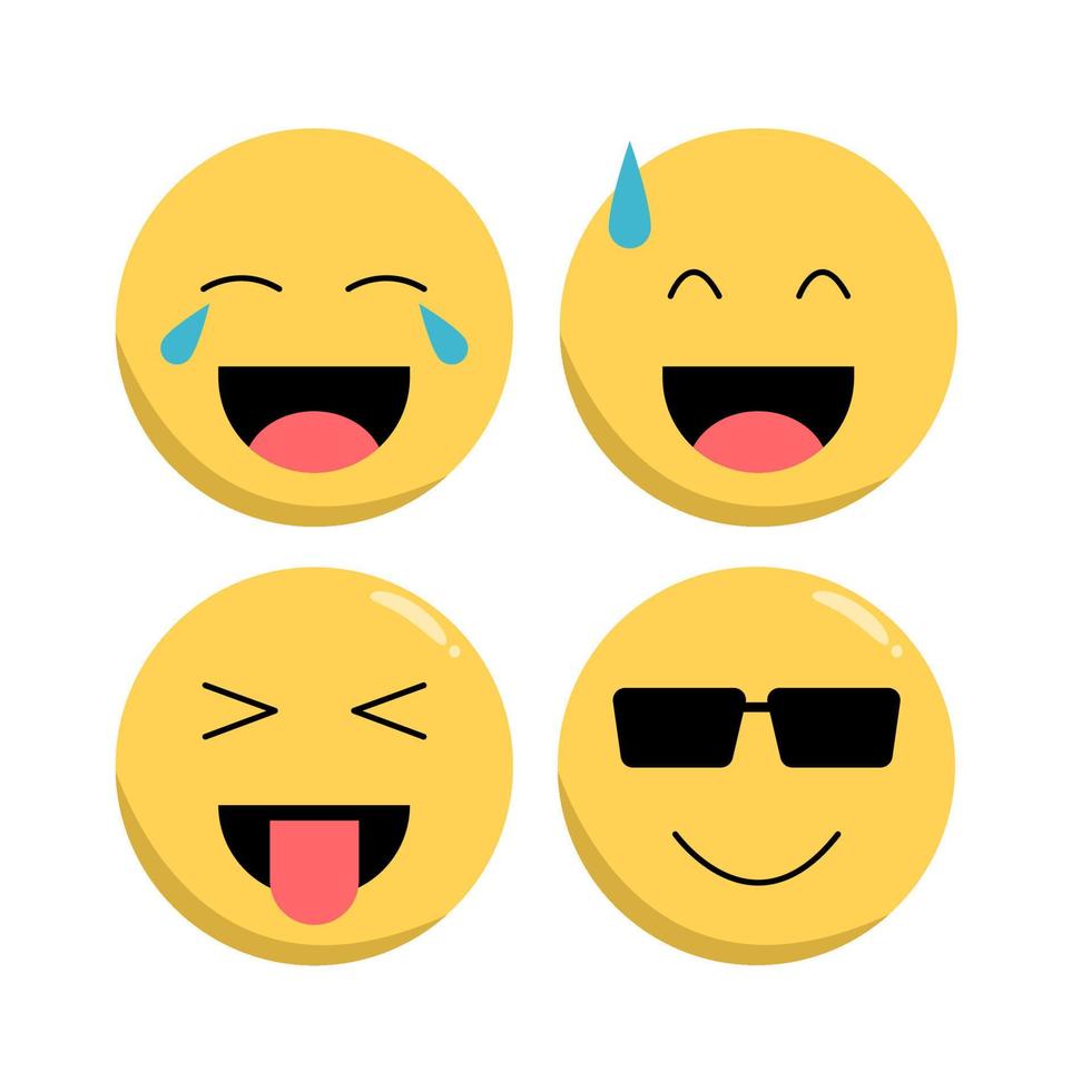 Set Of Emoji Flat Icon vector