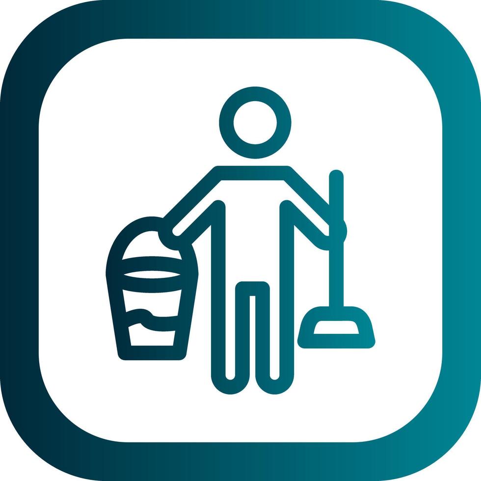 Cleaning Man Vector Icon Design