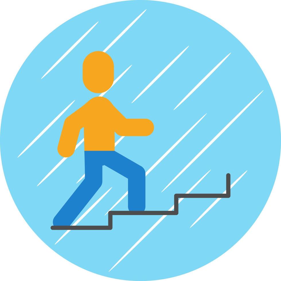 Person Climbing Stairs Vector Icon Design