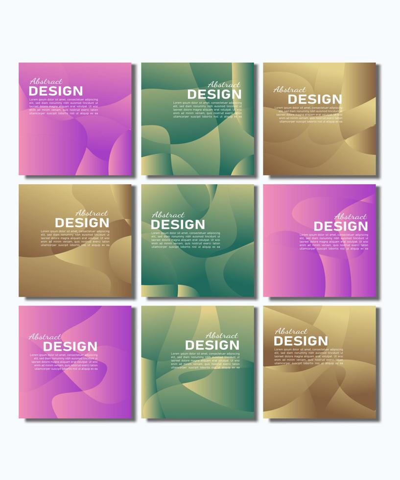 A collection of gradient cover template, abstract background, wavy shapes with gradient vector