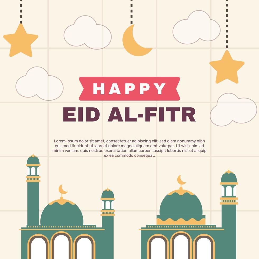 flat eid al-fitr banner. - Vector. vector