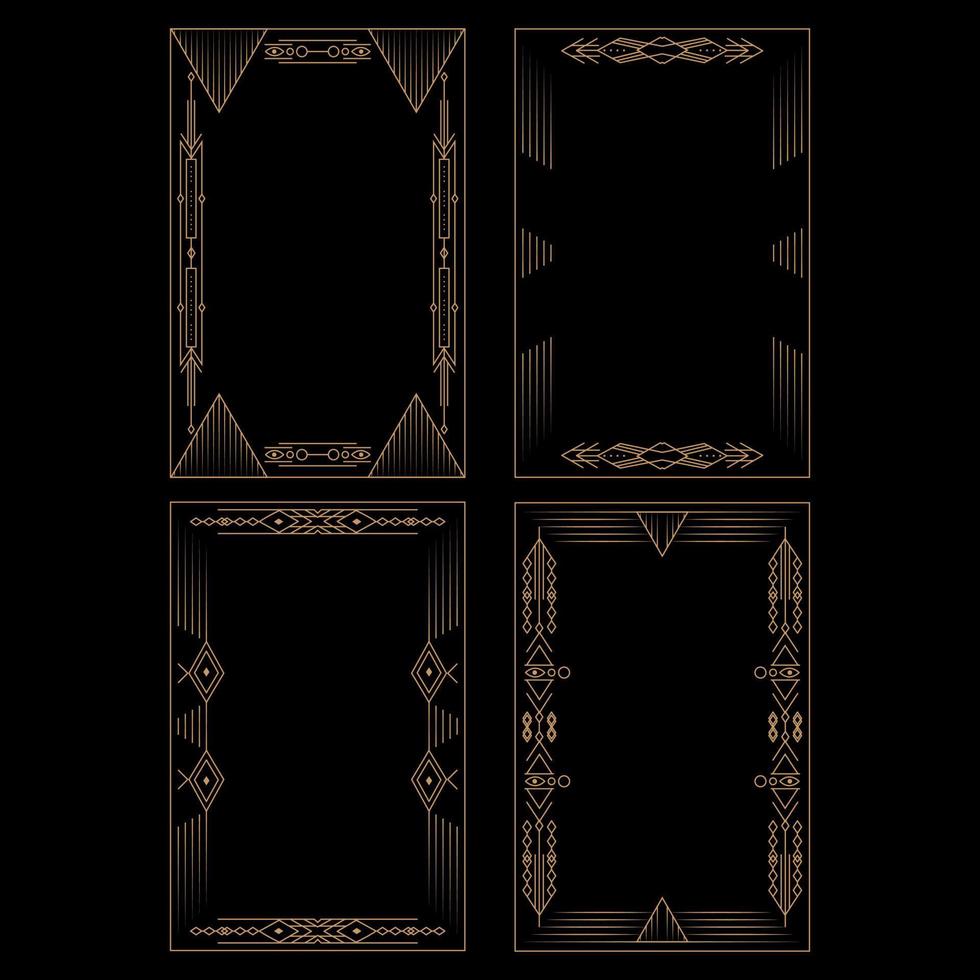 Vintage Art Deco Frames Object vector