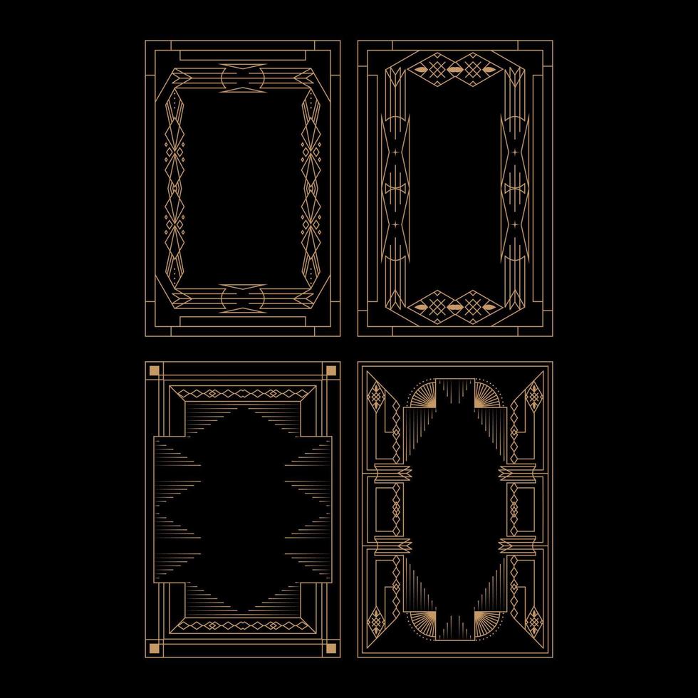 Vintage Art Deco Frames Object vector