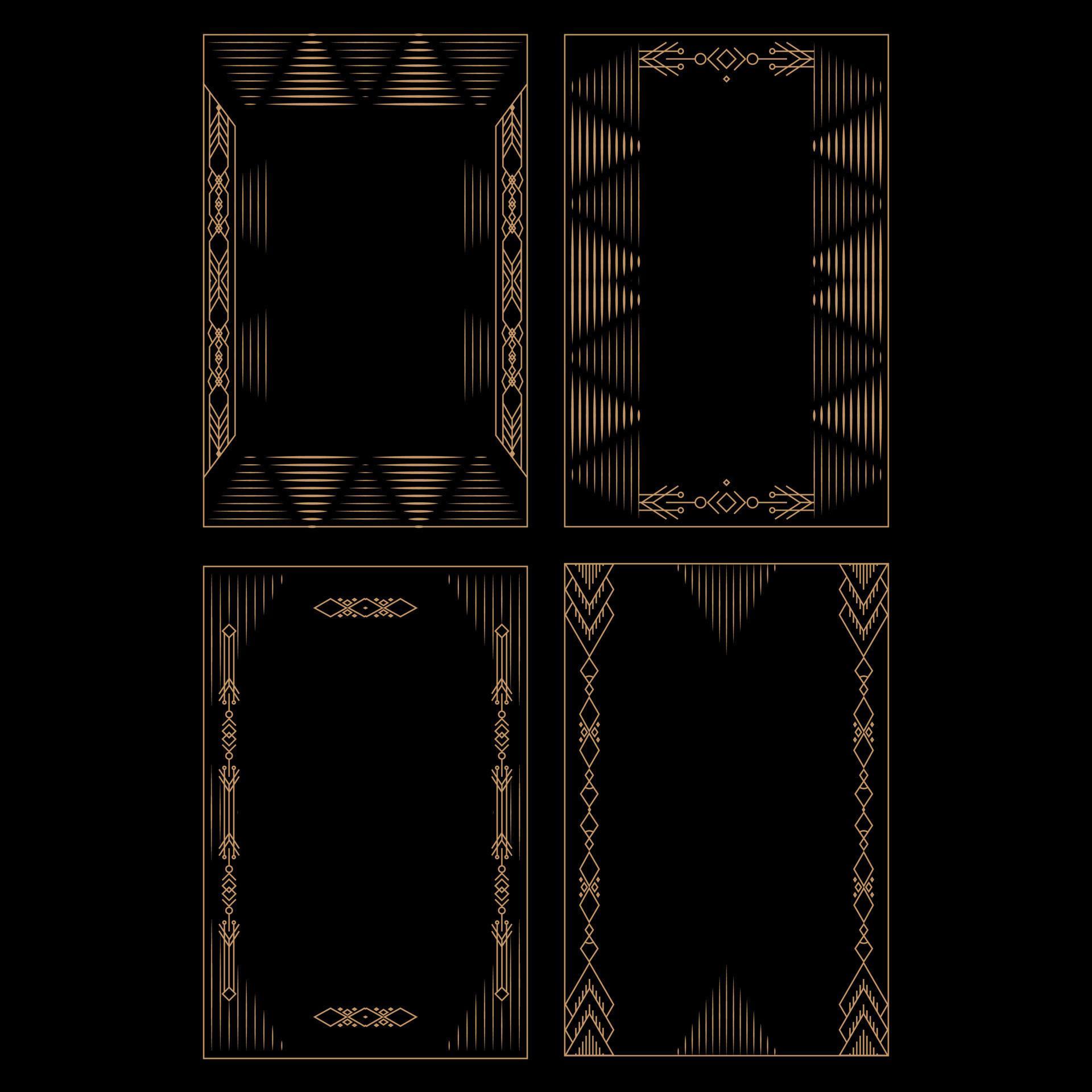 Vintage Art Deco Frames Object 20313719 Vector Art at Vecteezy