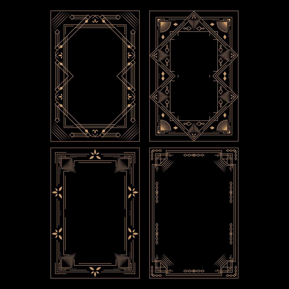 Vintage Art Deco Frames Object vector