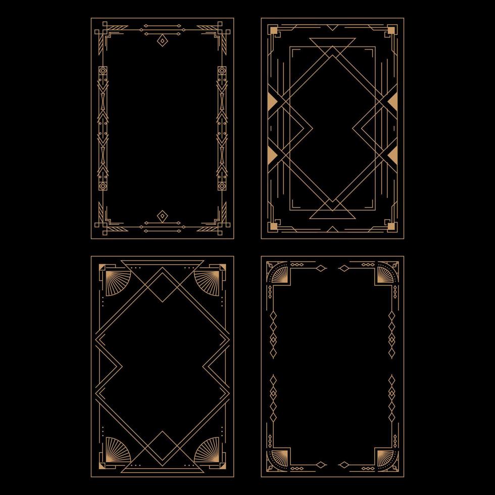 Vintage Art Deco Frames Object vector