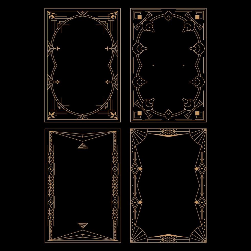 Vintage Art Deco Frames Object vector