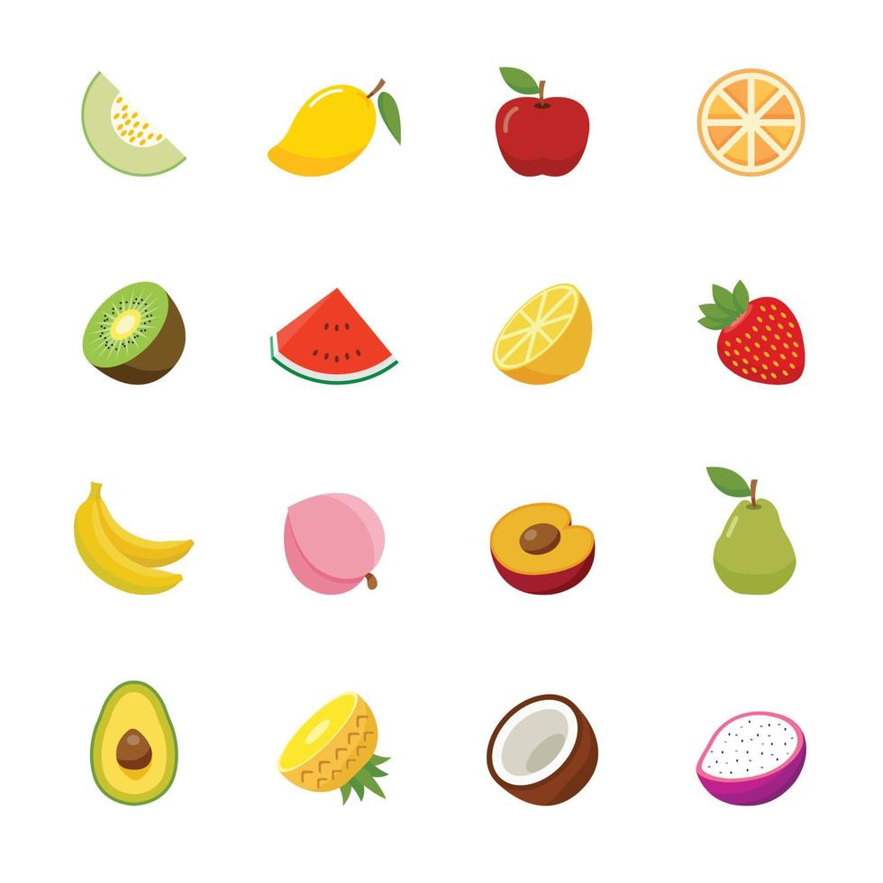 Fruit color flat icon design. vector