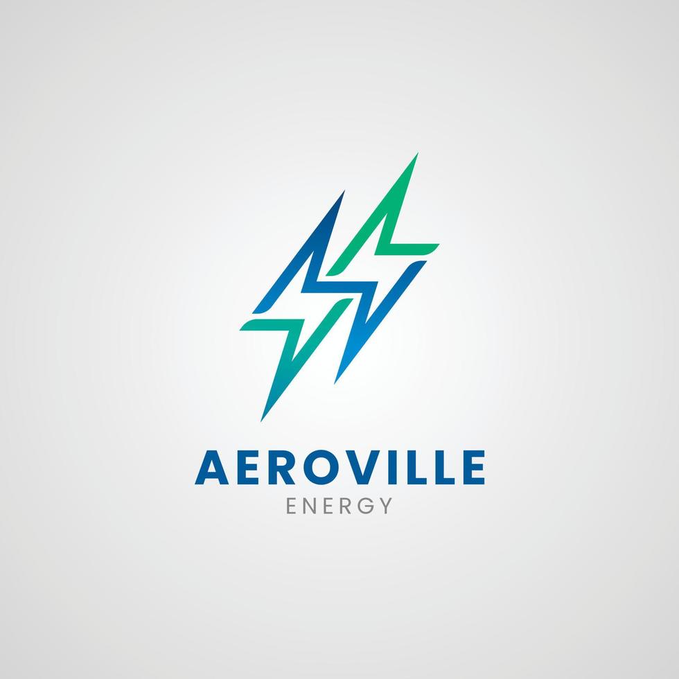 Gradient flat design energy logo template vector
